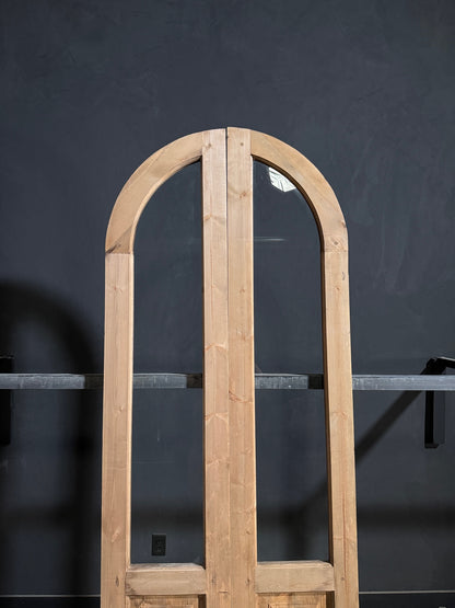 Handcrafted 2 Panel Arched Glass Double Doors - 36x96 - N207