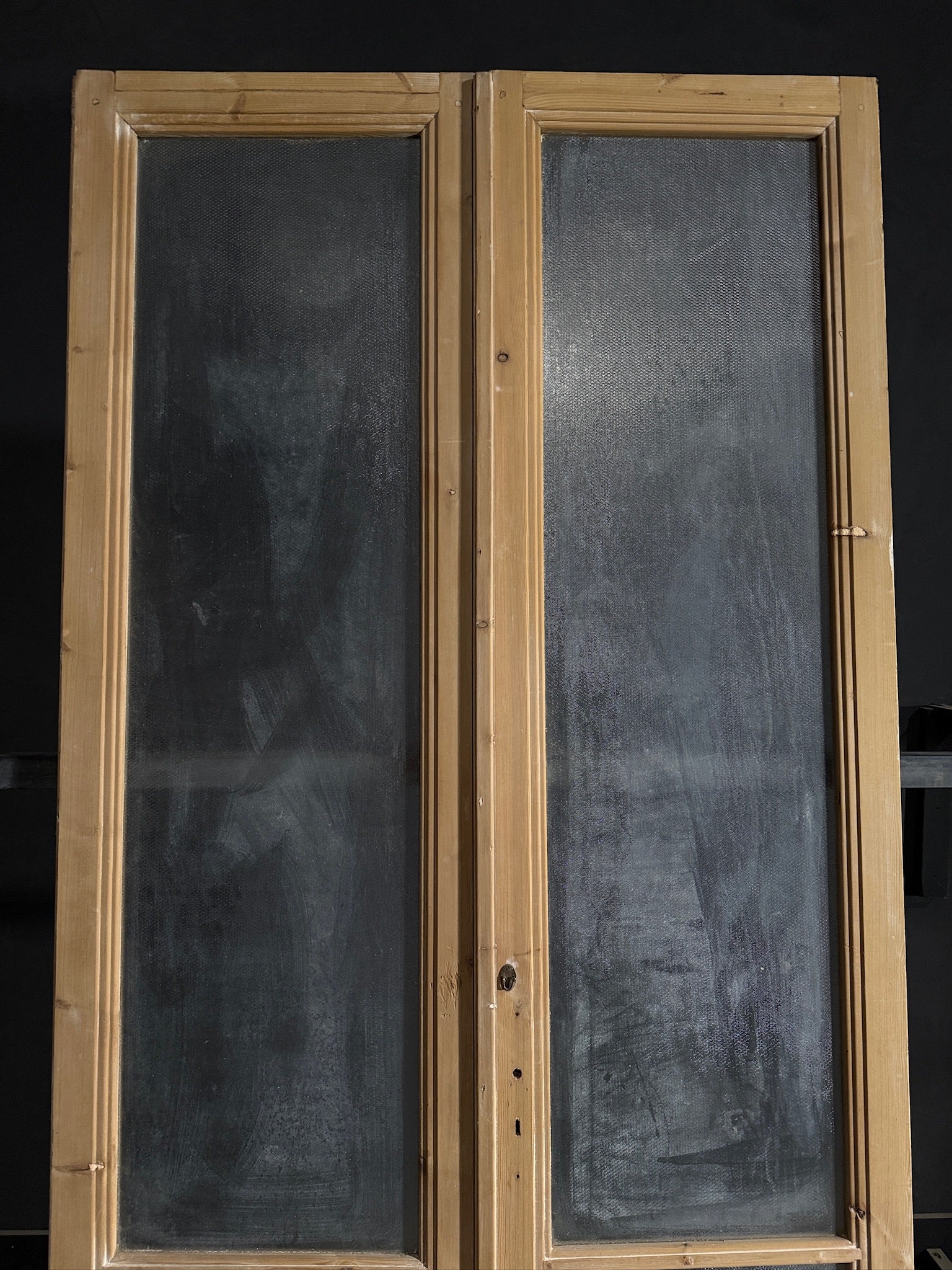 Antique Obscured Glass 2 Lite French Doors - 51.5x103.25 - N483