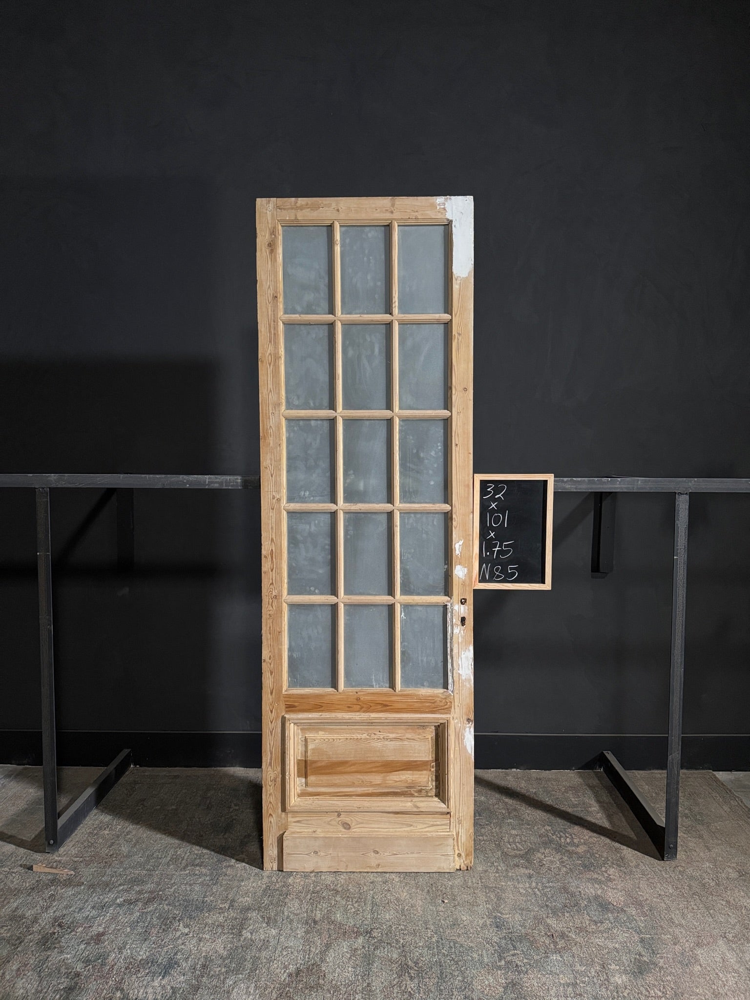 Antique Obscured Glass 15 Lite Single Door - 32x101 - N85