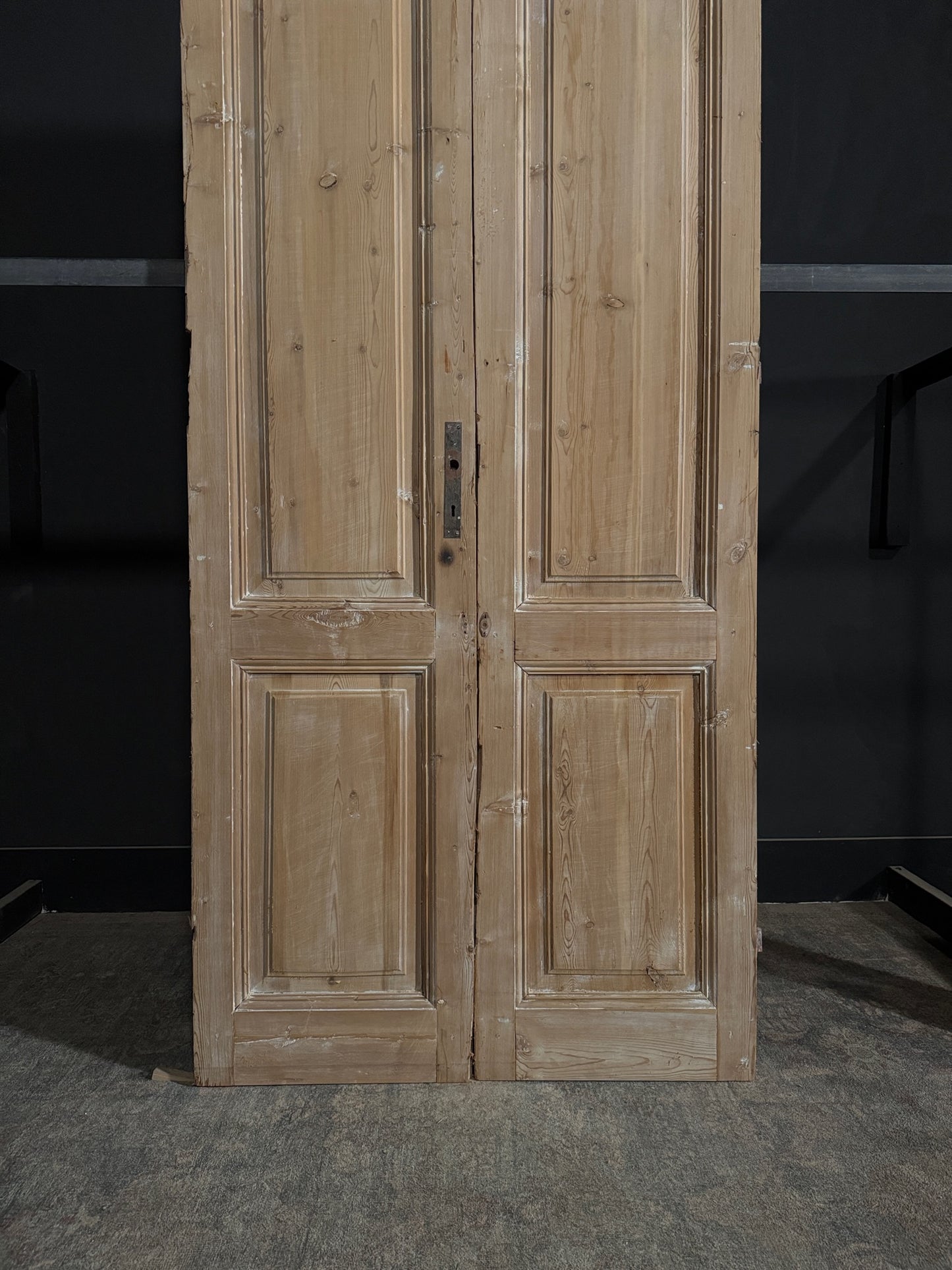 Antique 3 Panel Solid Double Doors - 41.25x102.5 - N345