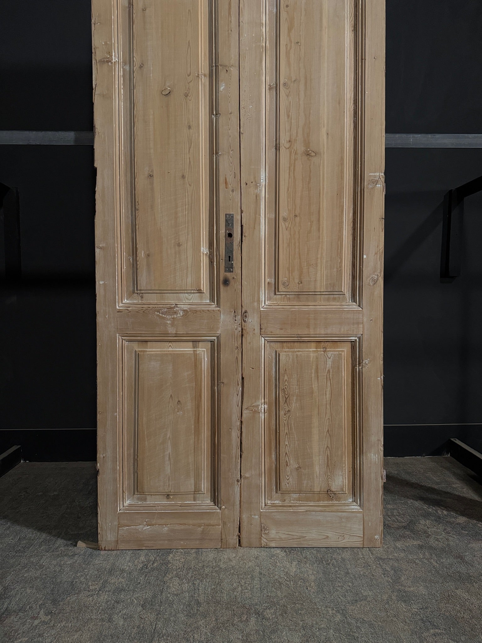 Antique 3 Panel Solid Double Doors - 41.25x102.5 - N345