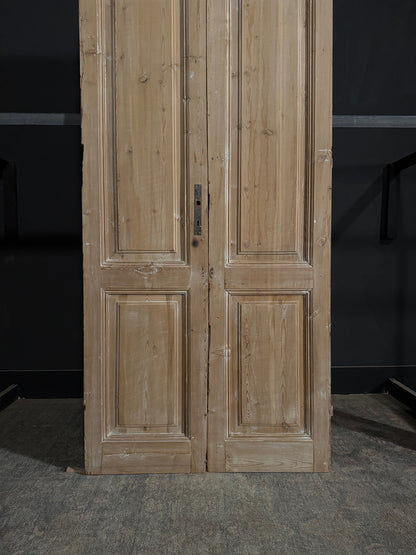 Antique 3 Panel Solid Double Doors - 41.25x102.5 - N345