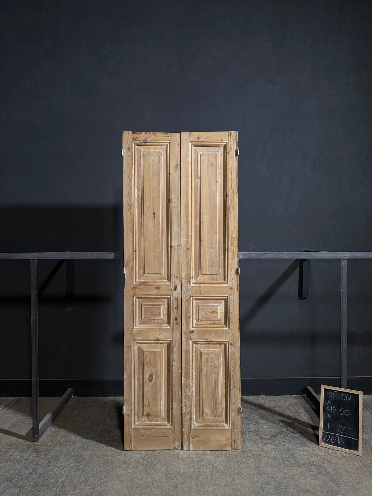 Antique 3 Panel Solid Double Doors - 35.5x97.5 - N696