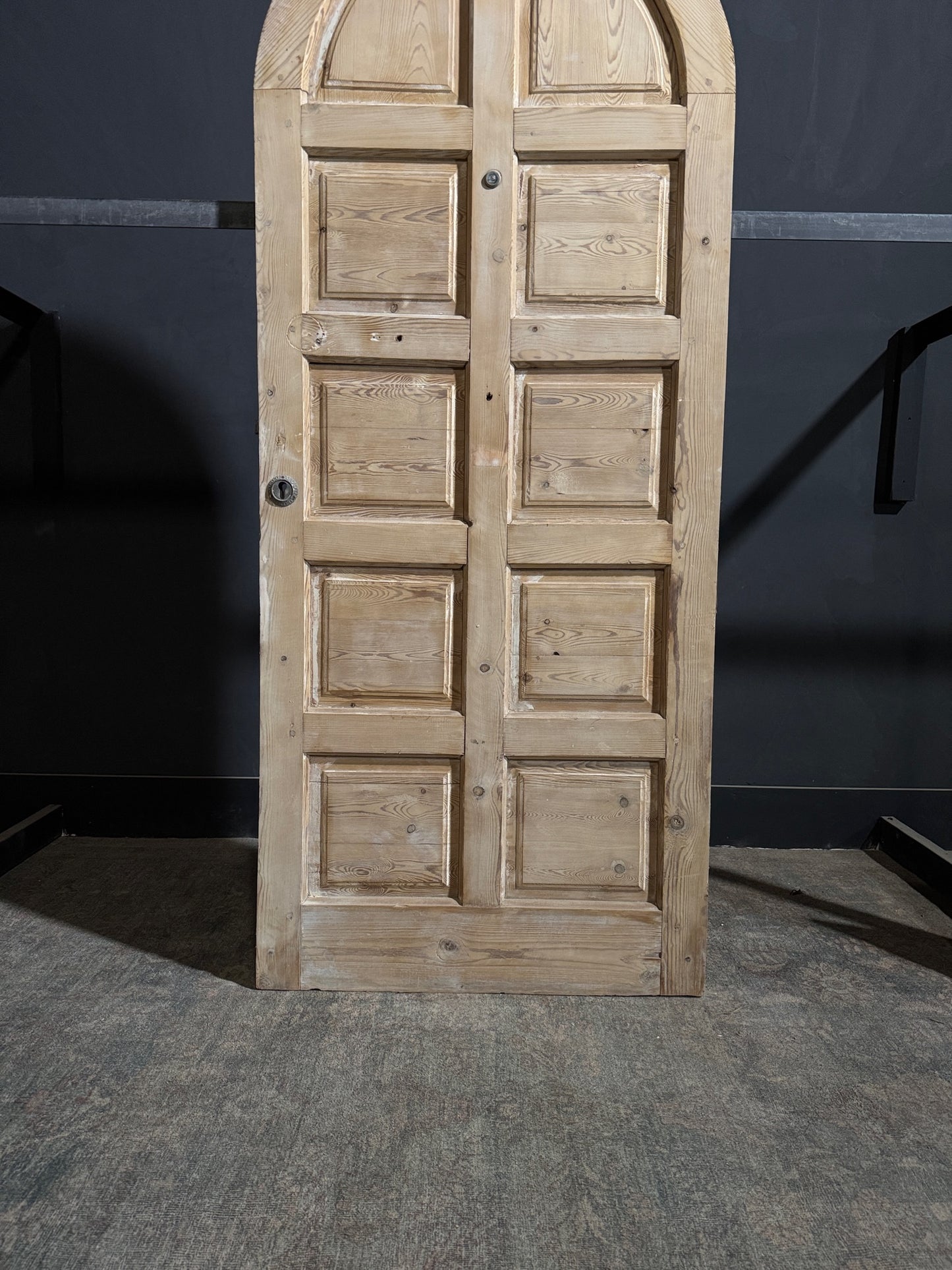 Antique 10 Panel Arched Solid Single Door - 34.5x84.5 - N266
