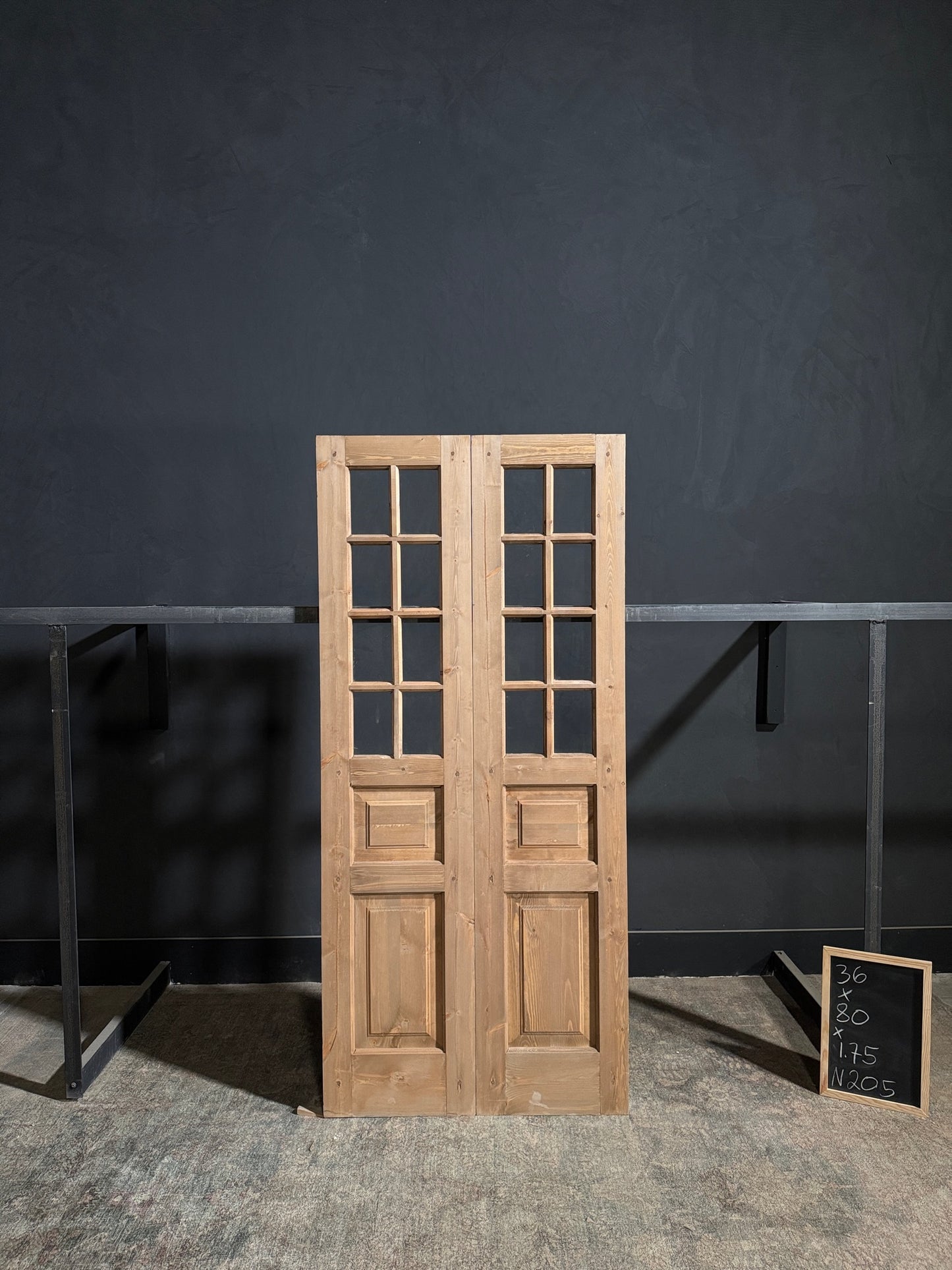 Handcrafted 8 Lite Glass French Doors - 36x80 - N205