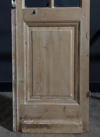 Antique Raised Panel Glass Pantry Door - 24x90 - N776