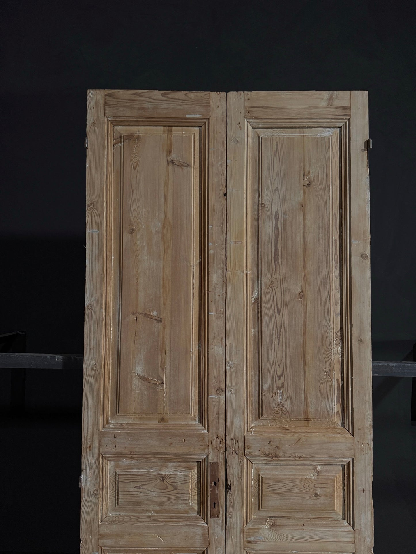 Antique Iron 3 Panel Double Doors - 43x101 - N25