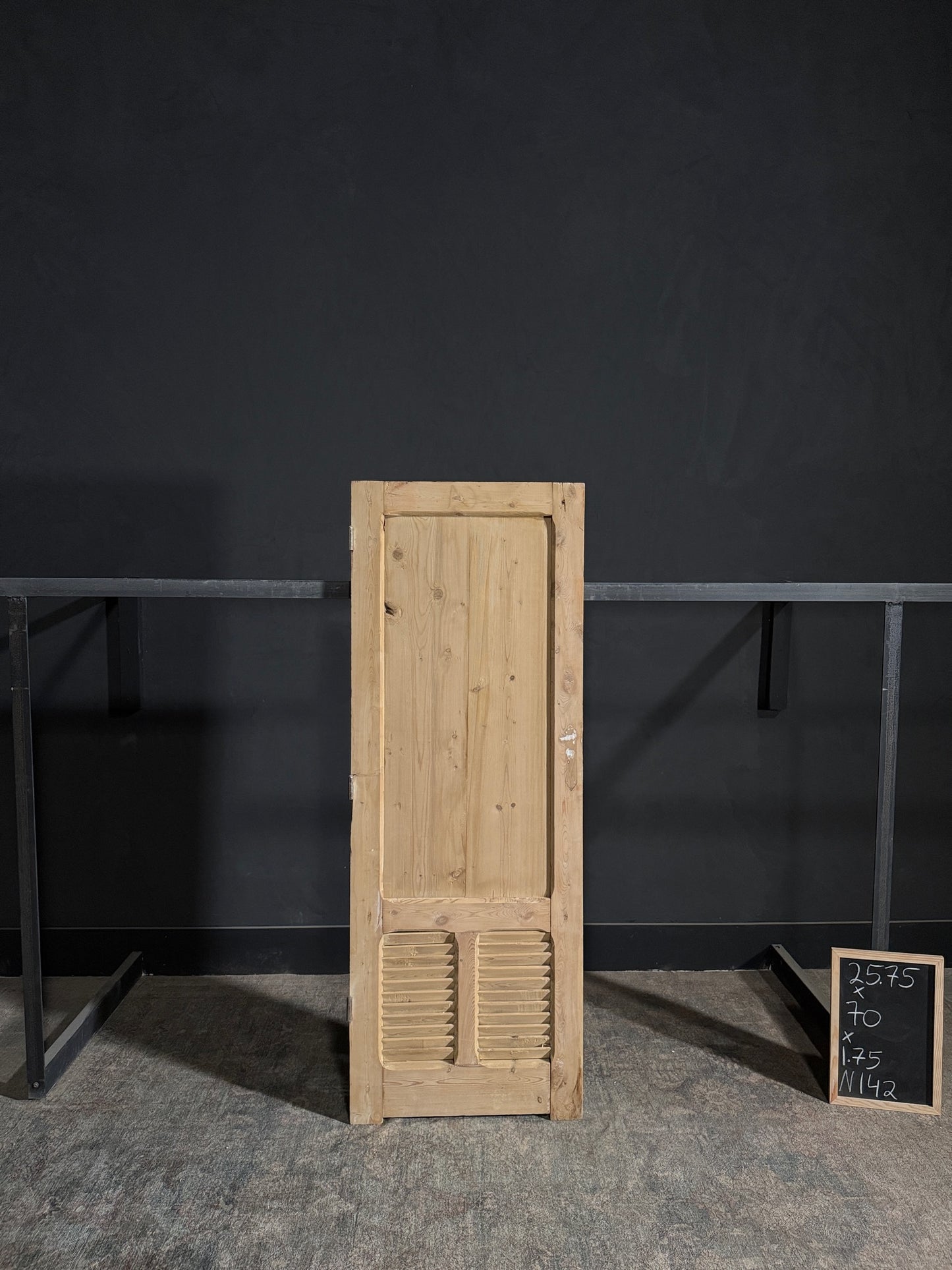 Antique Louvered 2 Panel Single Door - 25.75x70 - N142