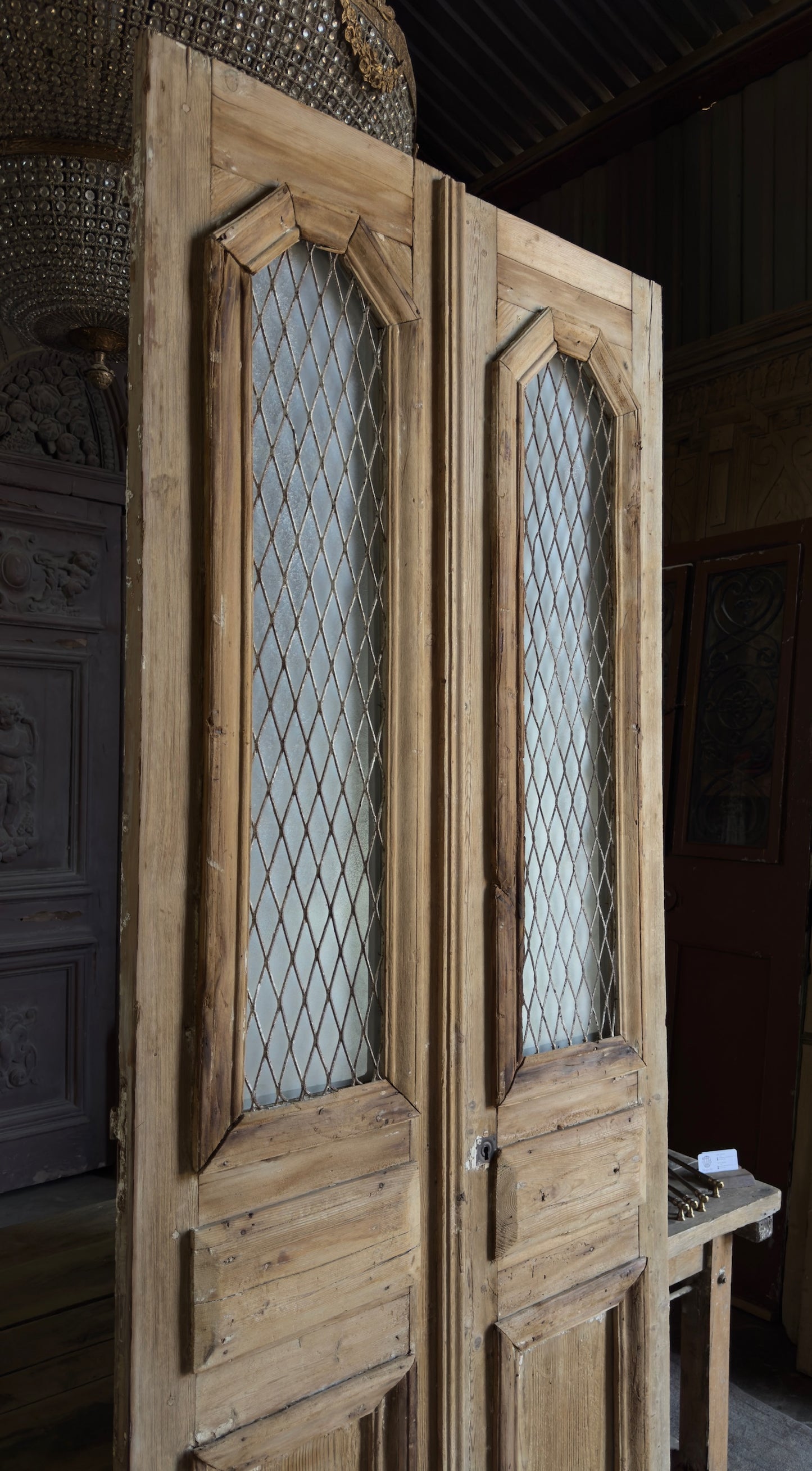 Classy Antique Iron French Doors - 40x101 - L291