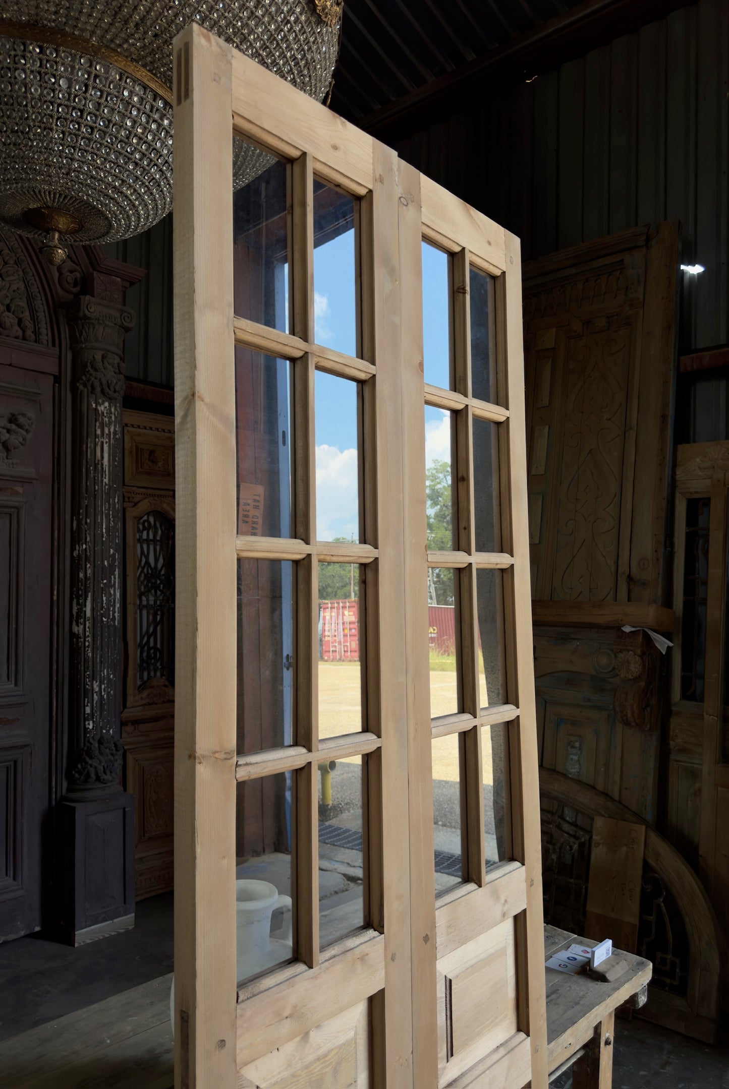 Handcrafted 8 Lite Glass French Doors - 32x96 L29