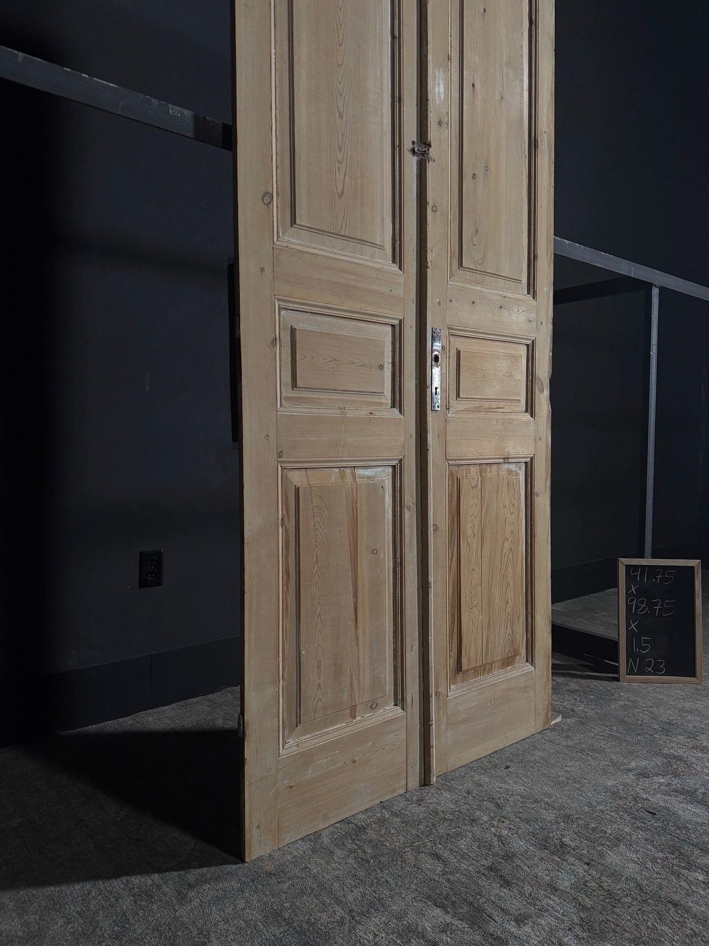 Antique Iron 3 Panel Double Doors - 41.75x98.75 - N23
