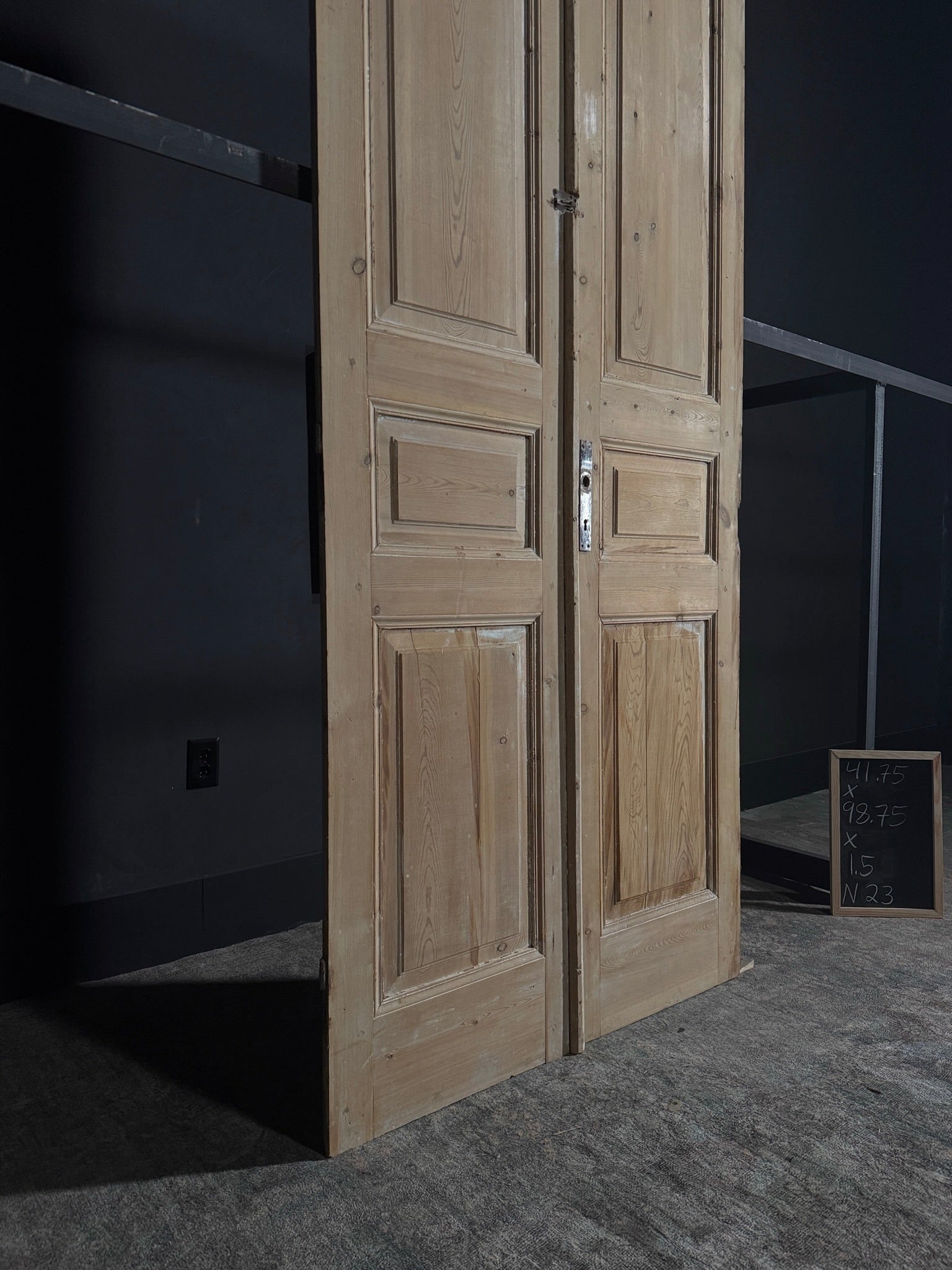 Antique Iron 3 Panel Double Doors - 41.75x98.75 - N23