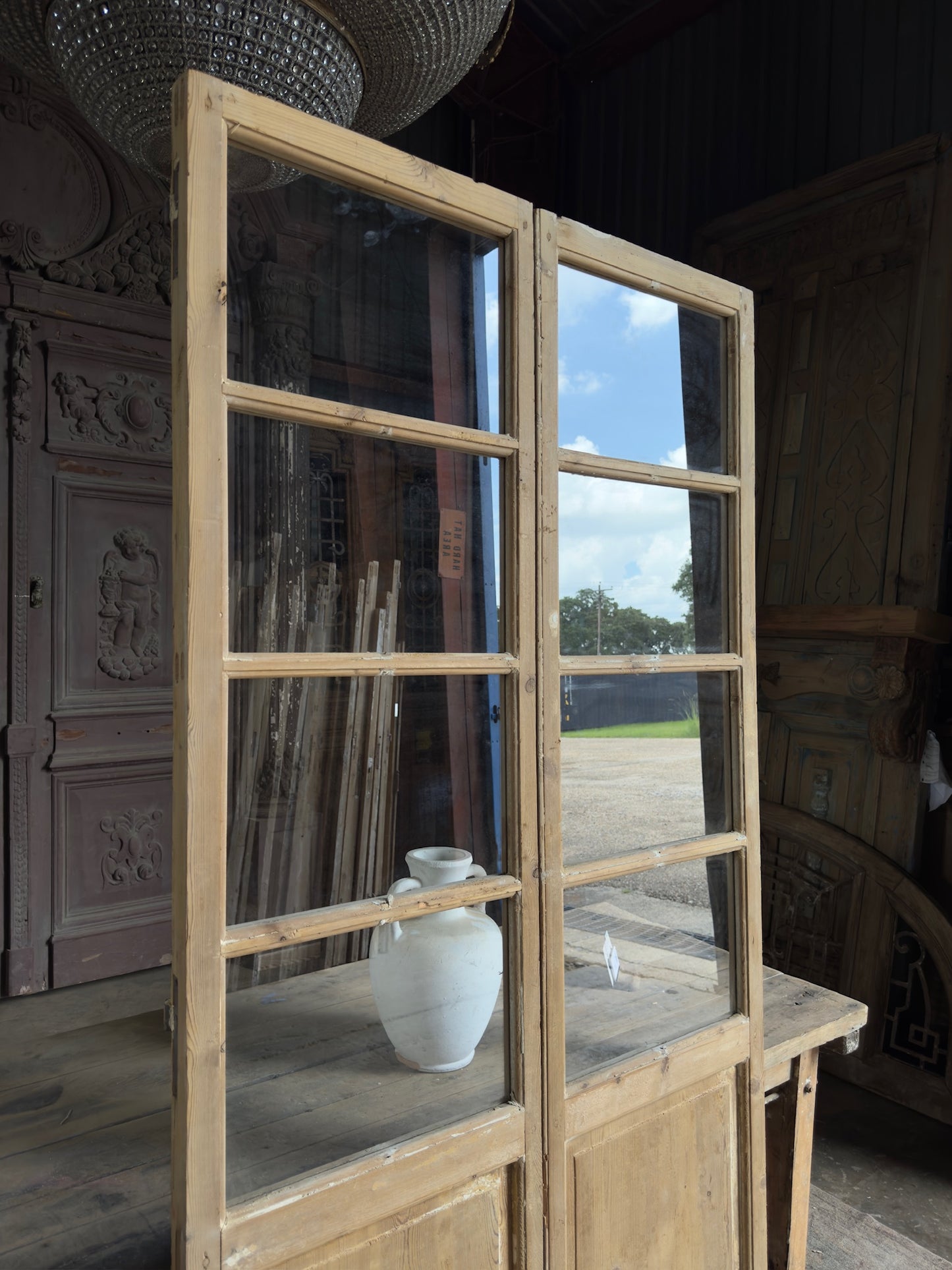 8 Lite European Antique Glass French Doors - 42.5x87 K90