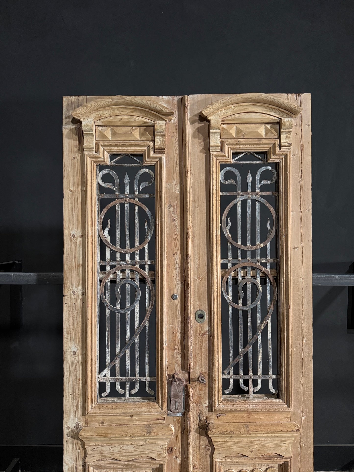 Antique Iron French Doors - 43.75x92 - N101