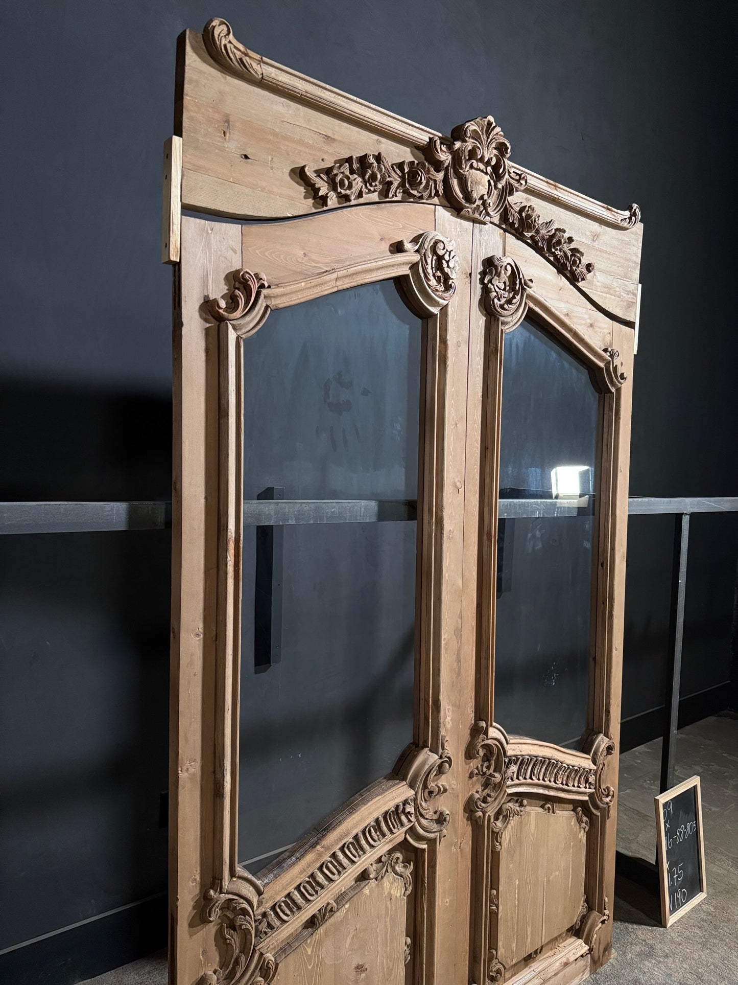 Handcrafted Grand Carved Glass French Doors - 59x96 - N190