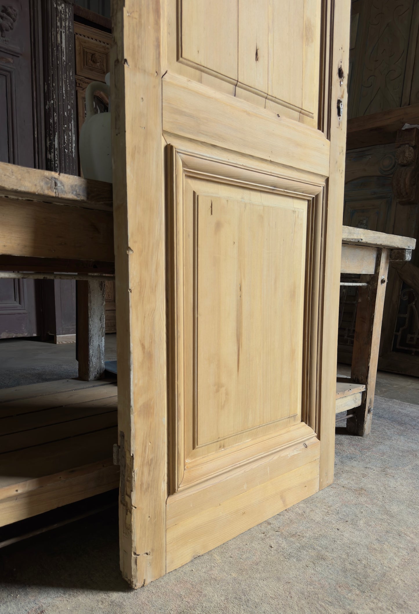 2 Panel Single Solid Antique Door With Mirror - 29.25x94.5 K245