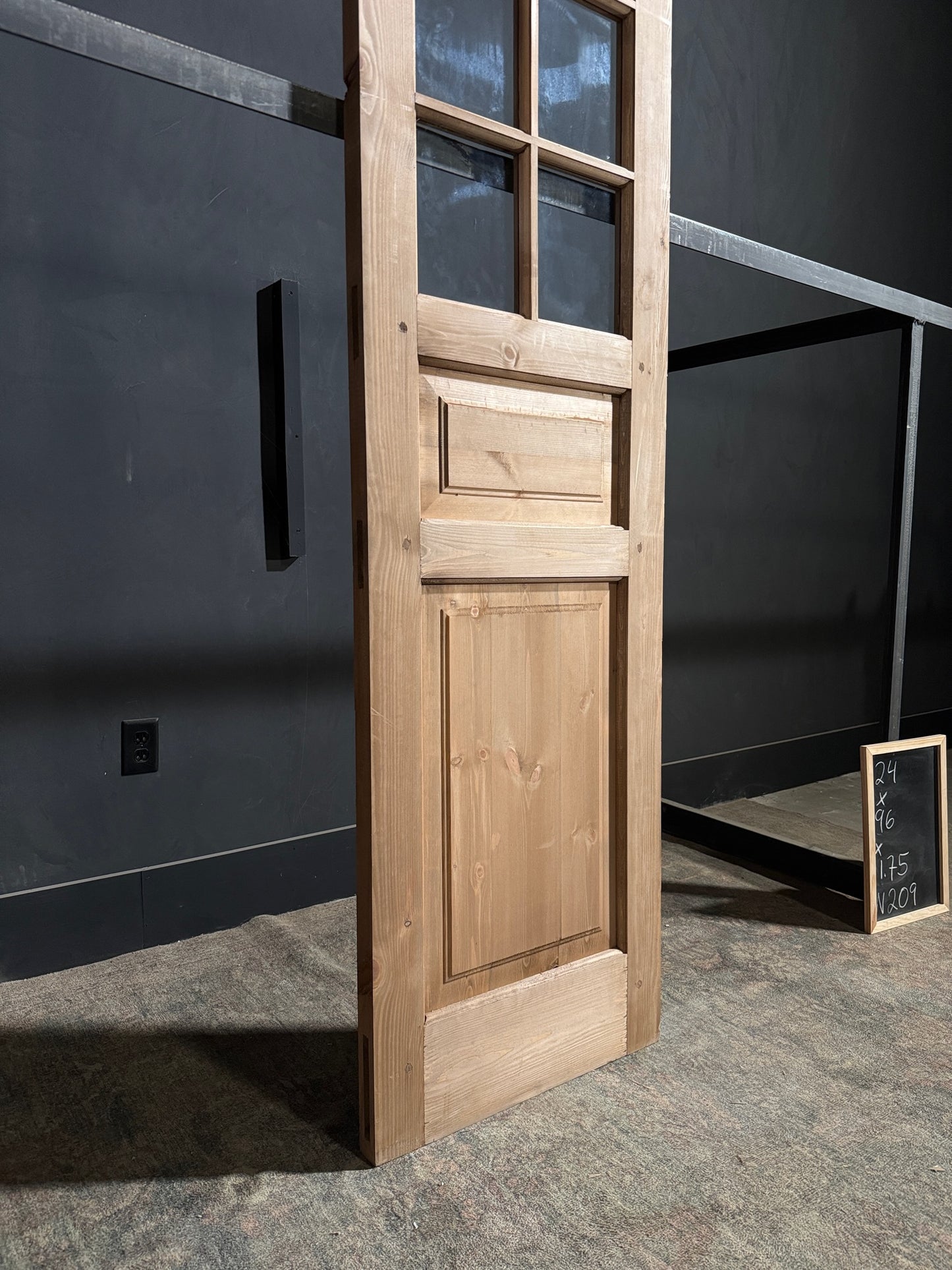 Handcrafted 8 Lite Single Glass Door - 24x96 - N209