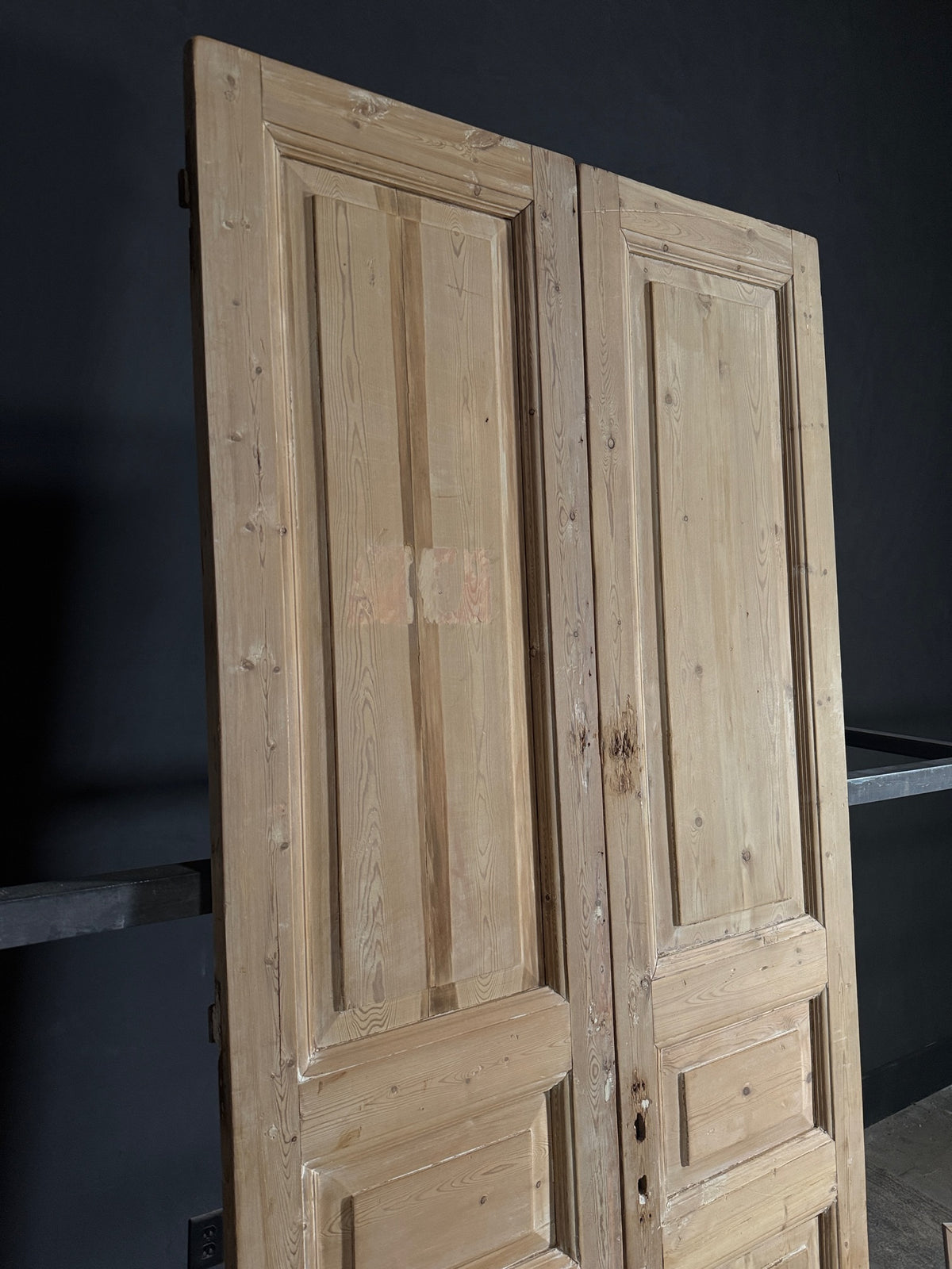 Antique 3 Panel Solid Double Doors - 44x98 - N554