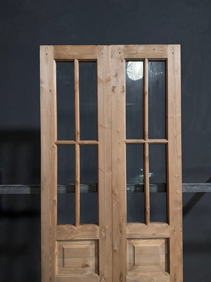 Handcrafted Glass 4 Lite French Doors - 36x96 - N724