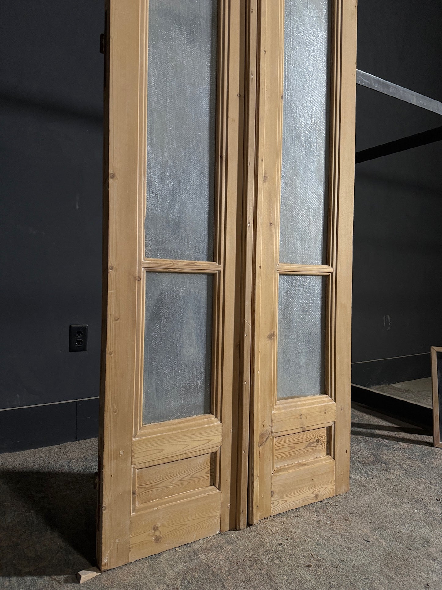 Antique Obscured Glass 1 Lite French Doors - 34x103.5 - N489