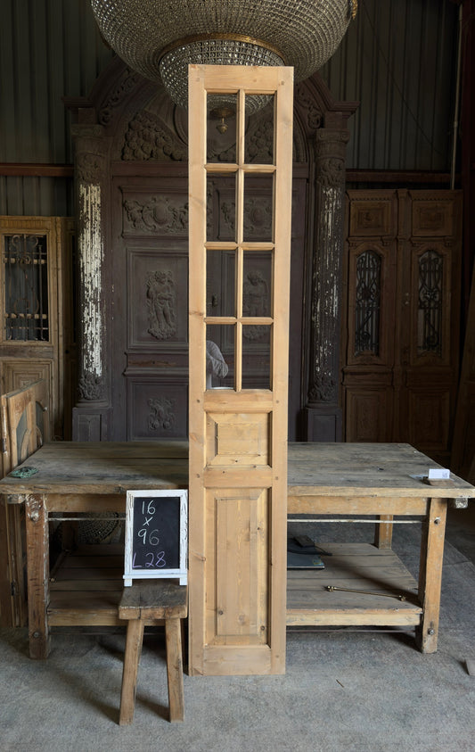Handcrafted 8 Lite Single Glass Door - 16x96 L28