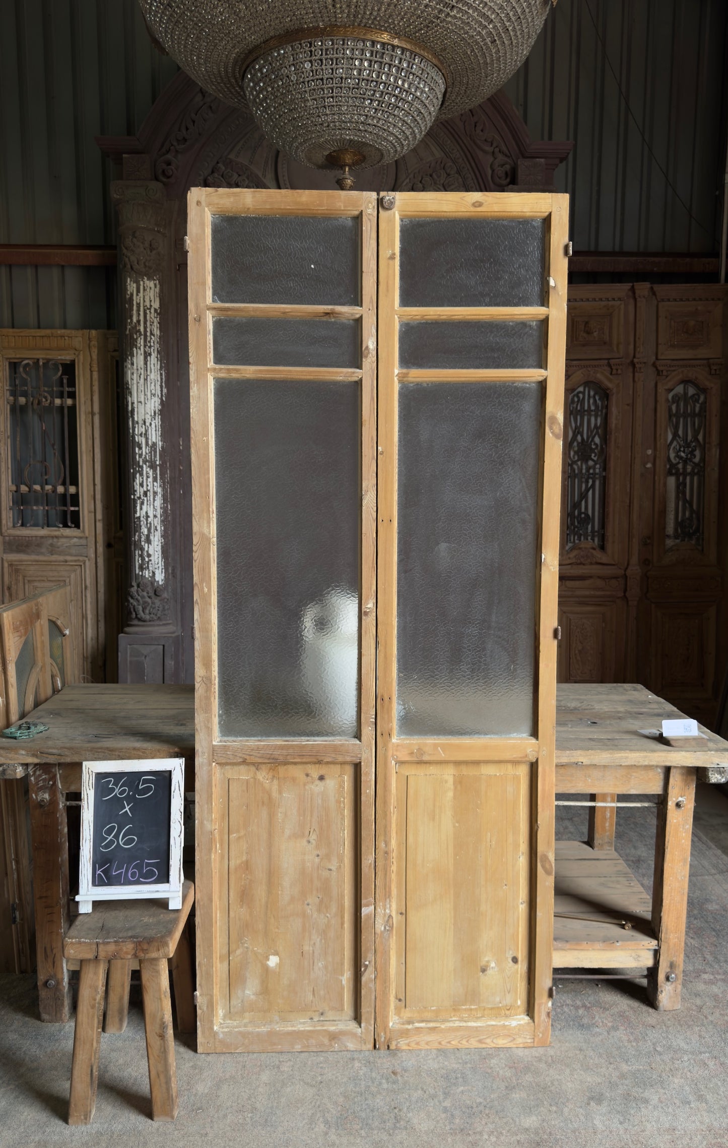 6 Lite European Antique Glass French Doors - 36.5x86 K465