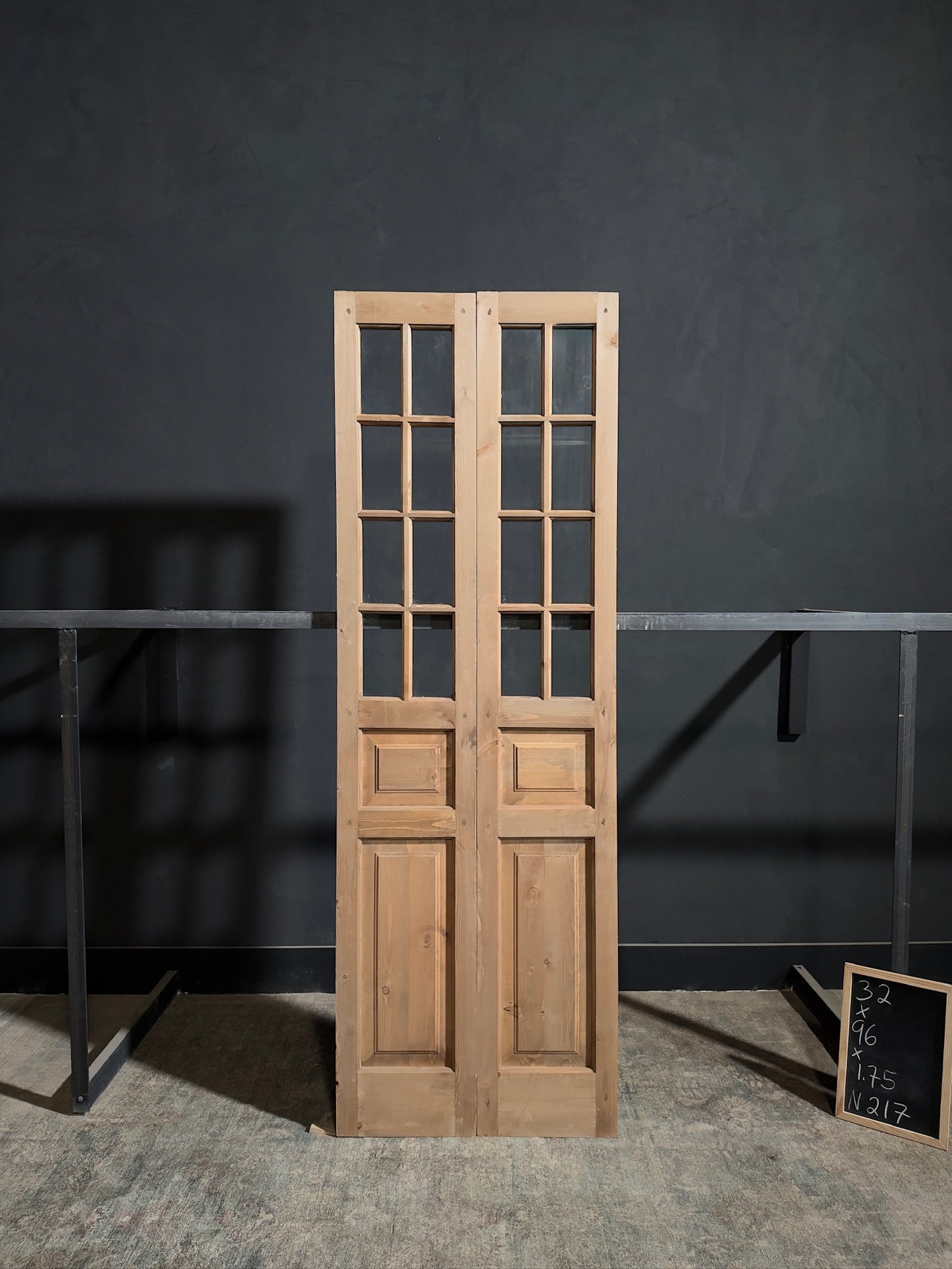 Handcrafted 8 Lite Glass French Doors - 32x96 - N217