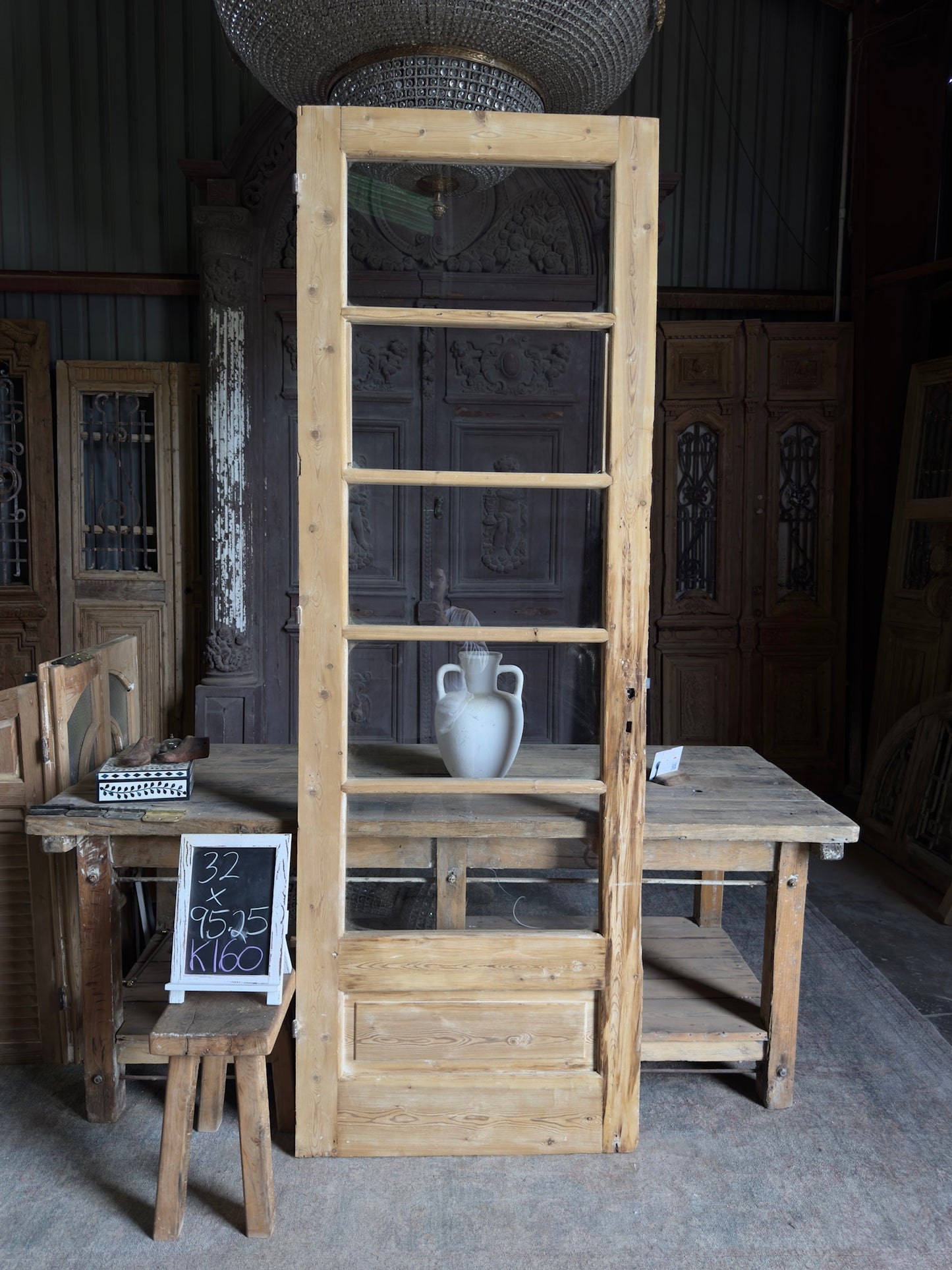 5 Lite Antique Glass Single Door - 32x95.25 K160