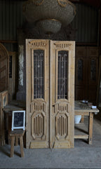 Fluted Antique Iron French Doors - 38.5x86 - L479