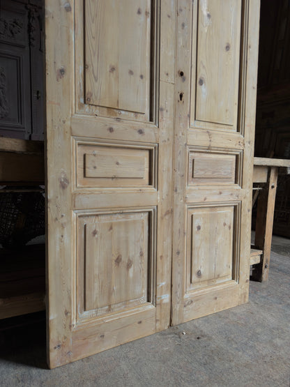 3 Panel Antique Solid French Doors - 40.75x90 K136