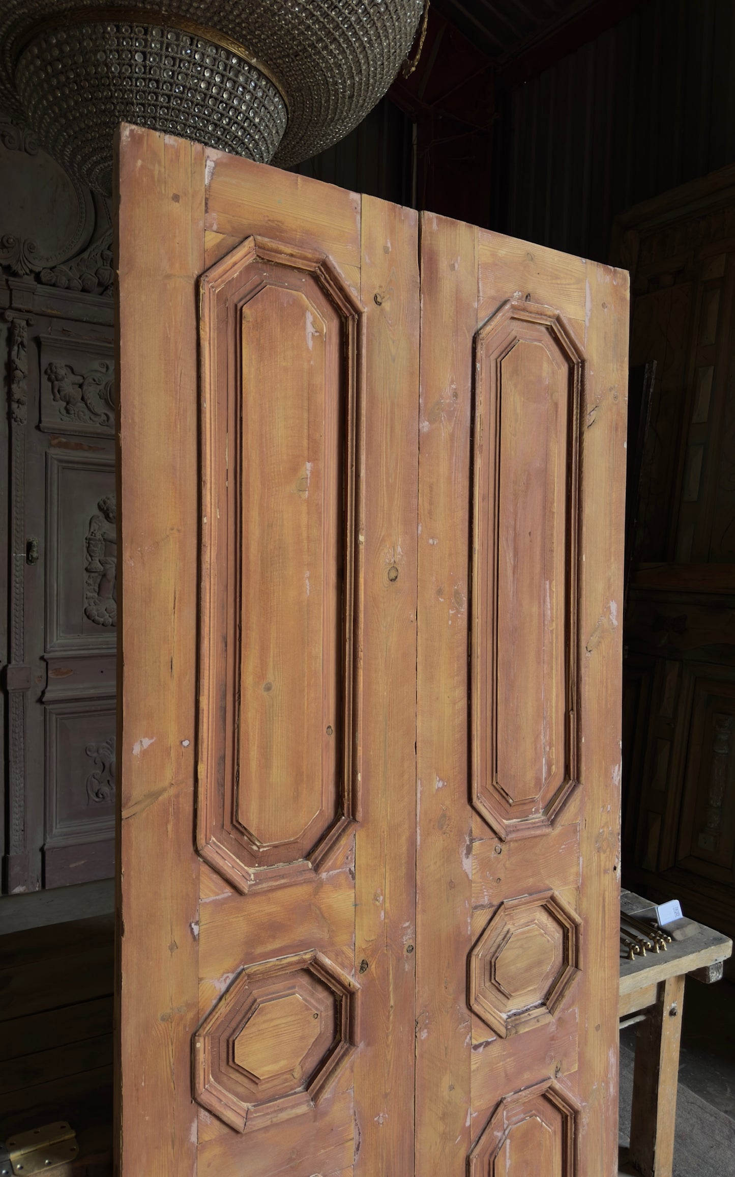 Antique 6 Panel Double Doors - 39.75x88.5 - L530