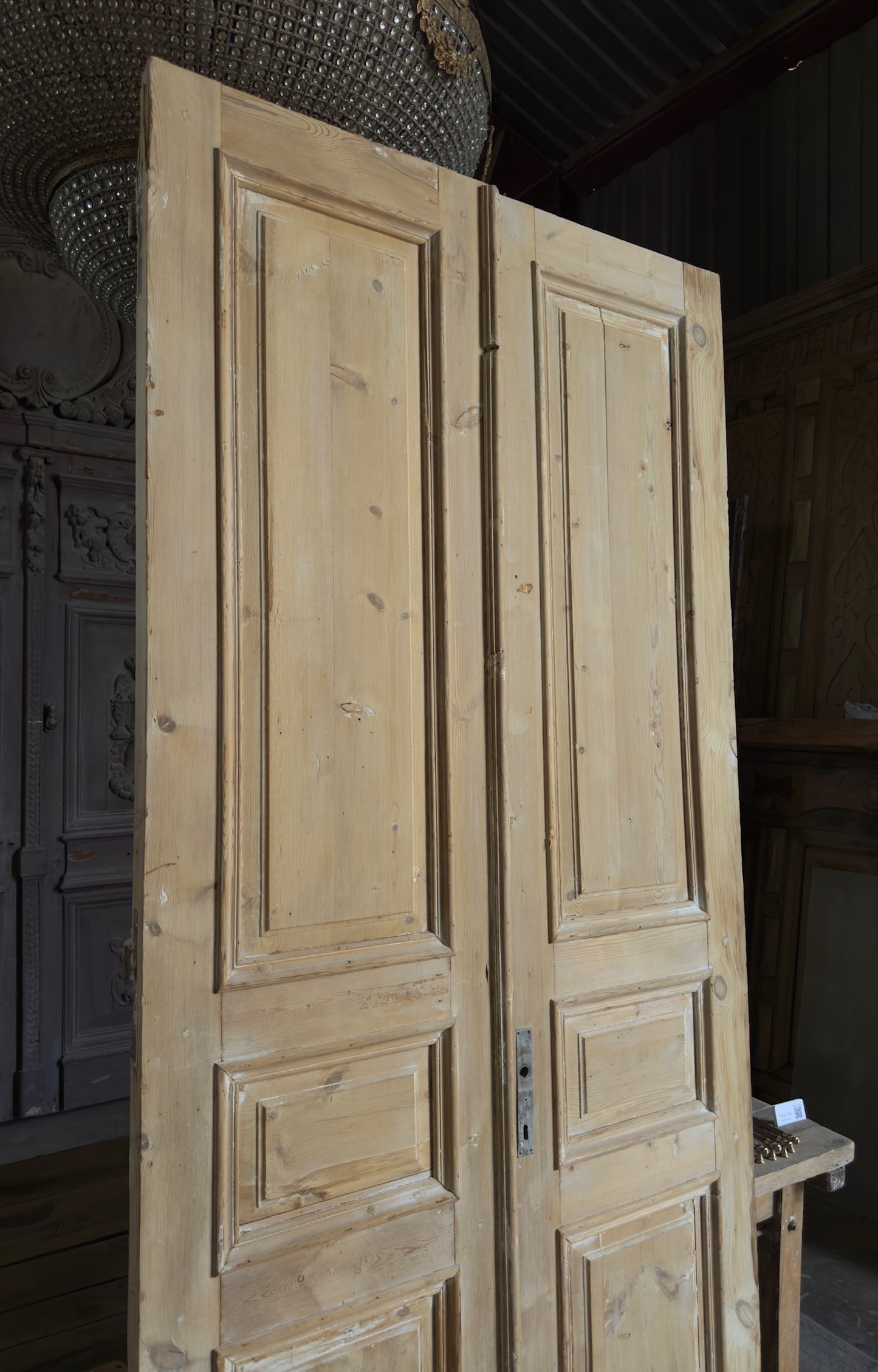 Antique 3 Panel French Doors - 45.5x100.75 - L582