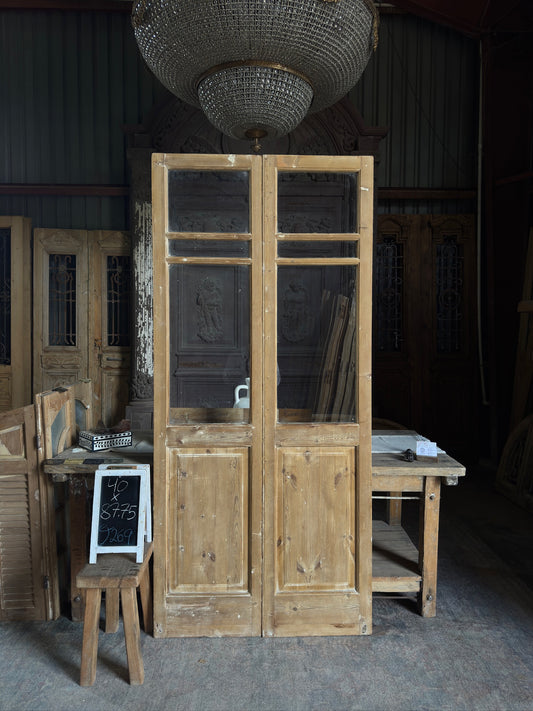 6 Lite European Antique Glass French Doors - 40x87.75 J269