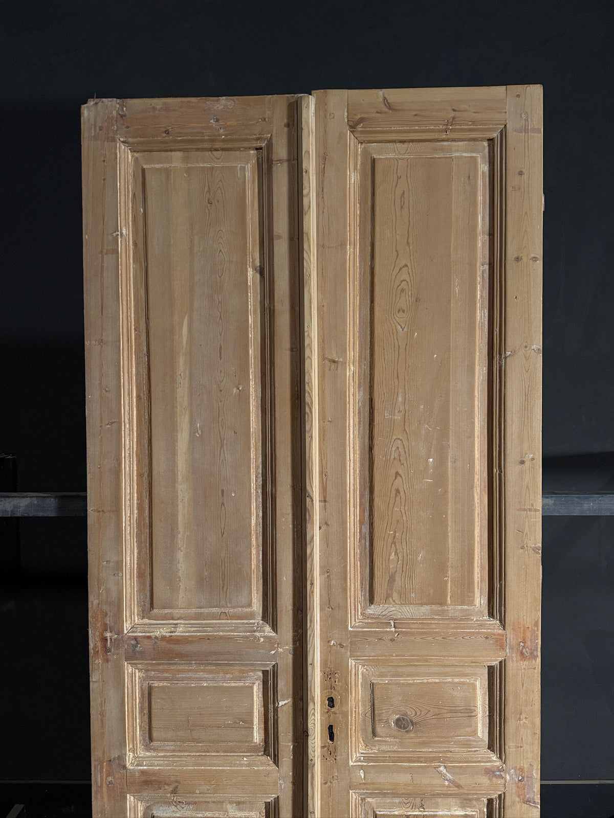 Antique 3 Panel Solid Double Doors - 41.75x97 - N594