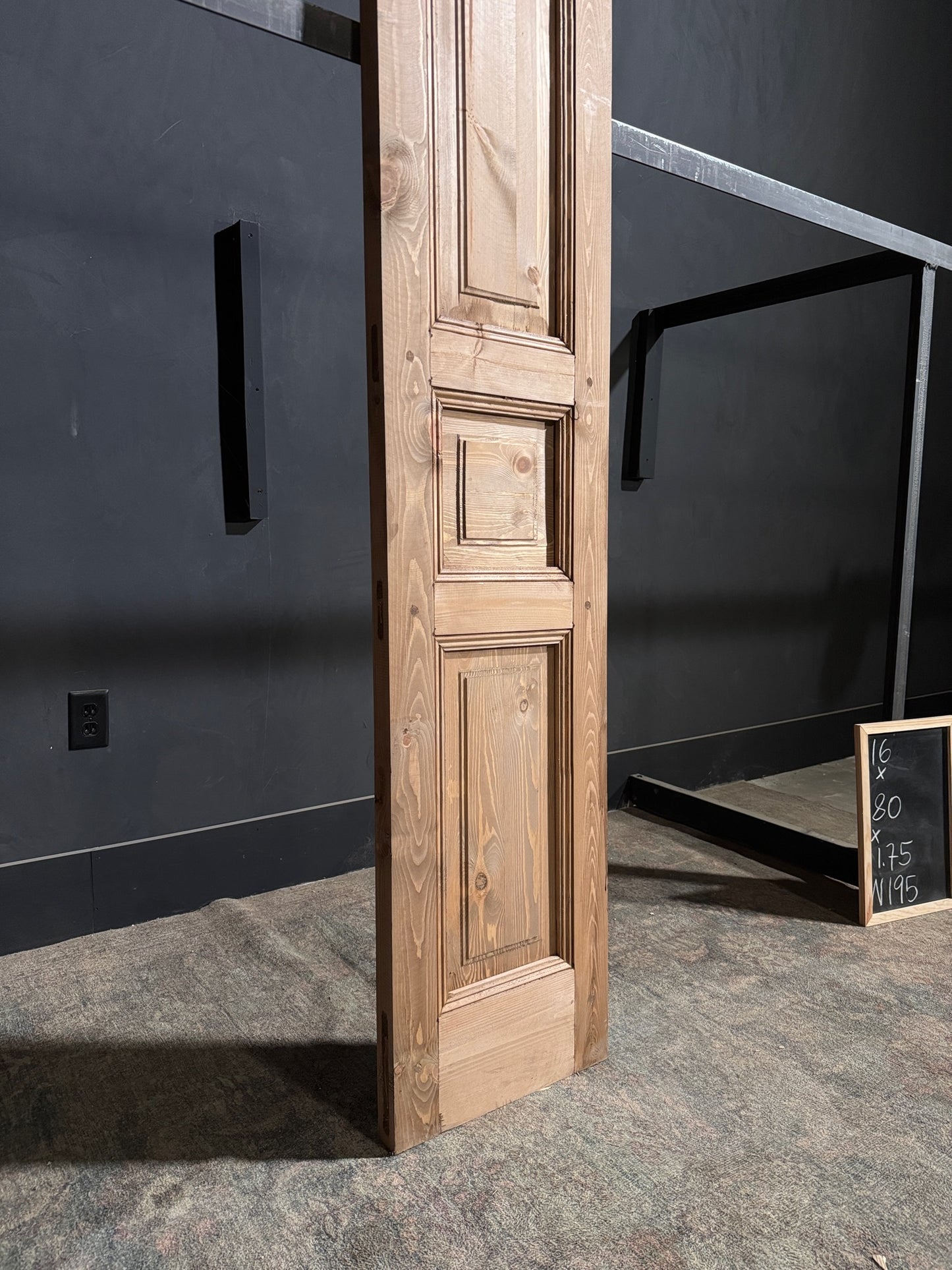 Handcrafted 3 Panel Solid Single Door - 16x80 - N195