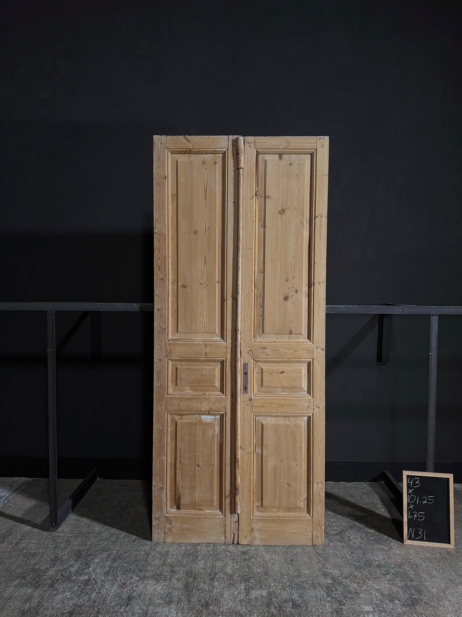 Antique 3 Panel Double Doors - 43x101.25 - N31
