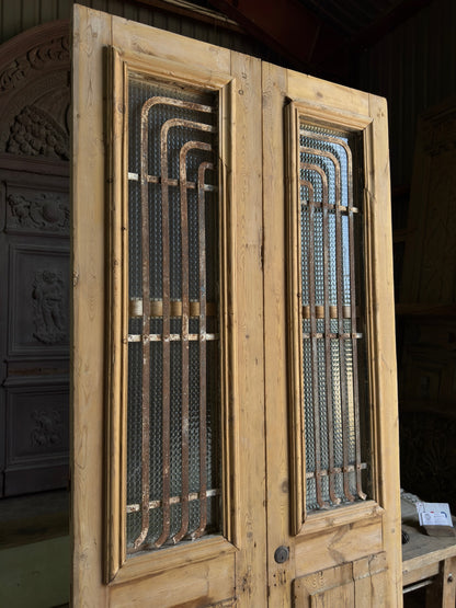 Antique Iron French Doors - 38.5x90.5 J21