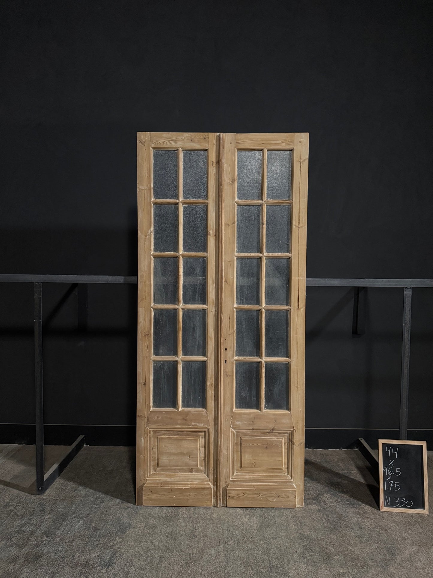 Antique Obscured Glass French Doors - 44x96.5 - N330