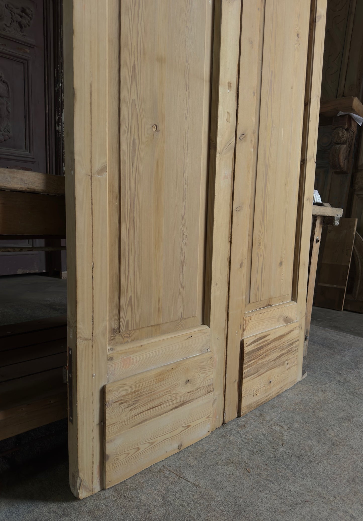 2 Panel Antique Solid French Doors - 44x97.5 K341