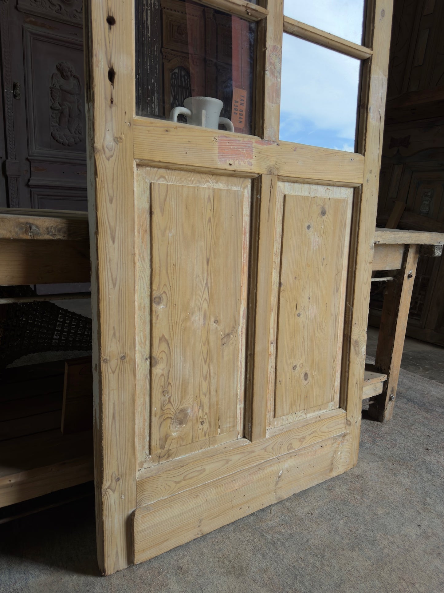 8 Lite Antique Glass Single Door - 34.25x87.5 K163