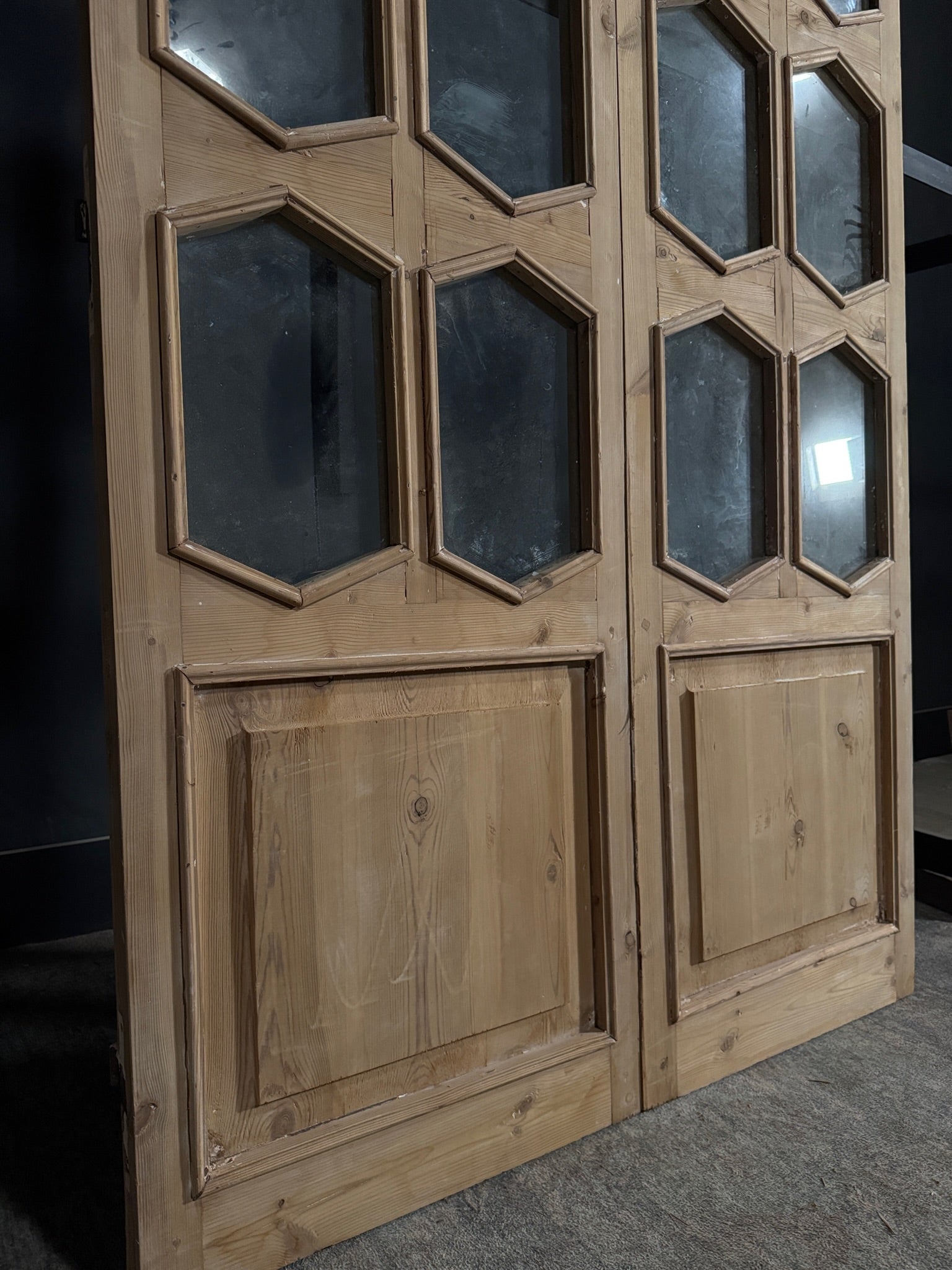 Antique Glass 6 Lite French Doors - 52.25x83 - N390