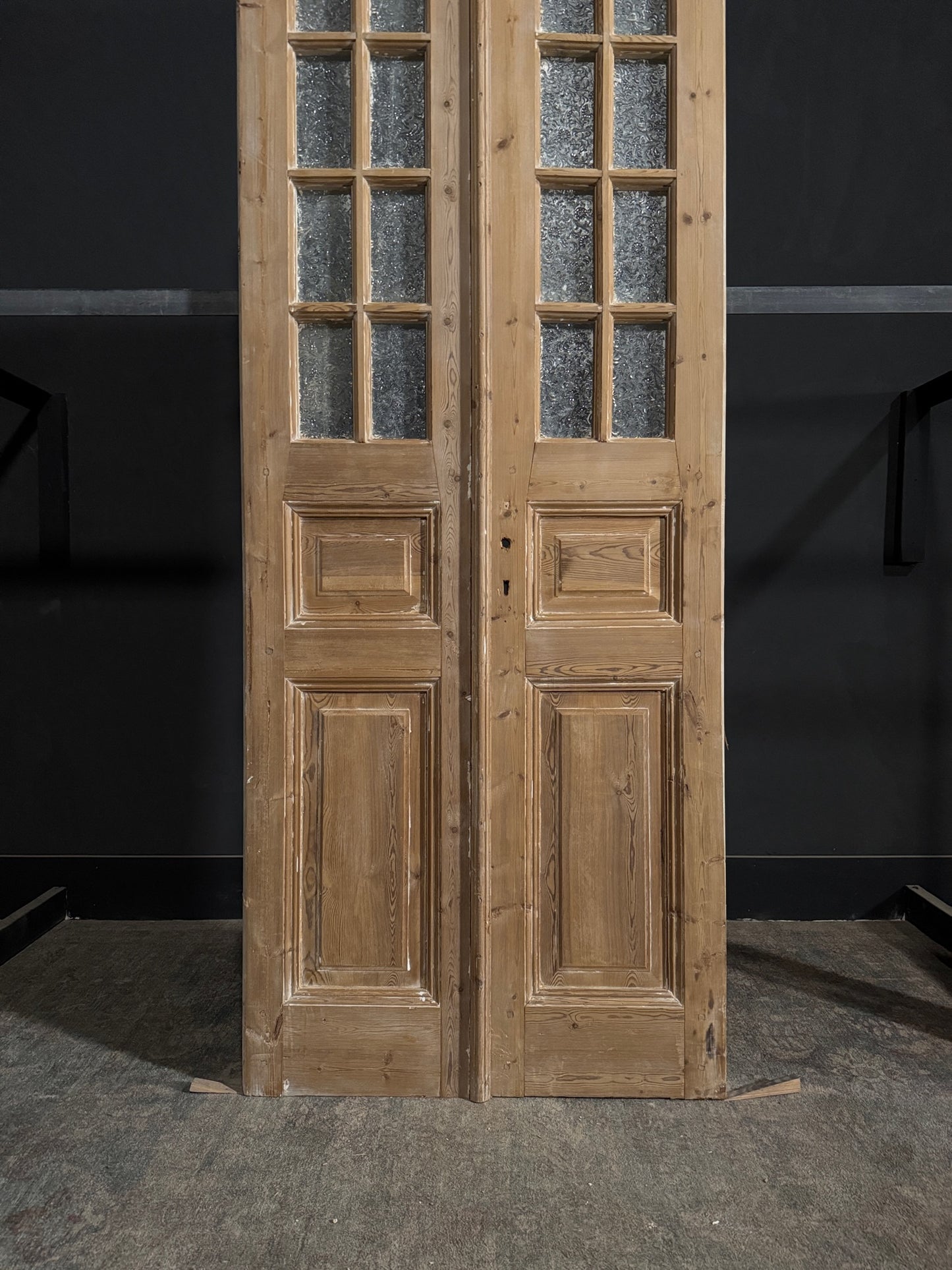 Antique Obscured Glass 8 Lite French Doors - 36x90.5 - N290