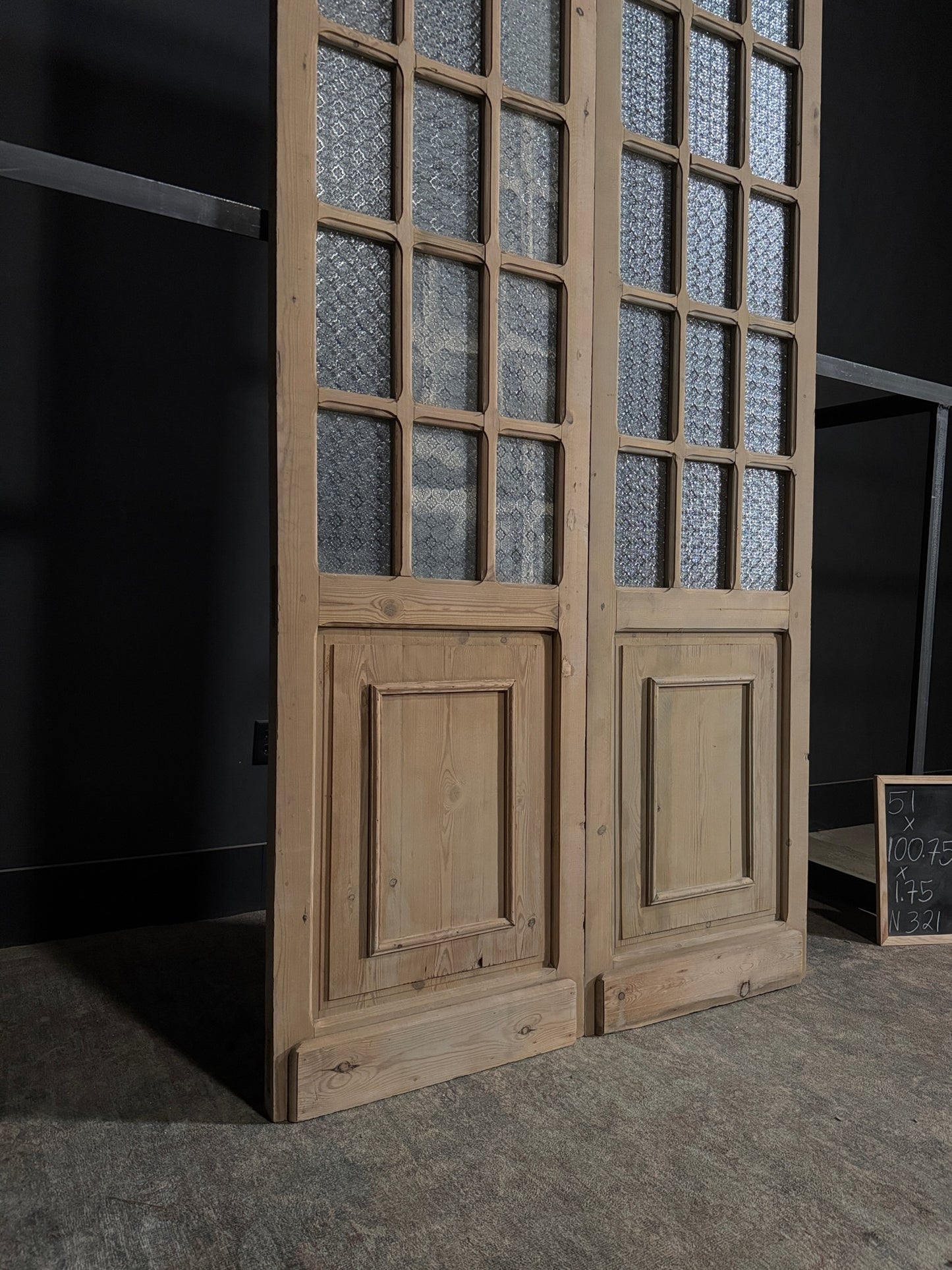 Antique Obscured Glass 15 Lite French Doors - 51x100.75 - N321