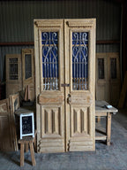 Stately Antique Iron French Doors - 44x97.5 H182