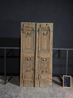 Antique Carved 4 Panel Double Doors - 49.5x98 - N116