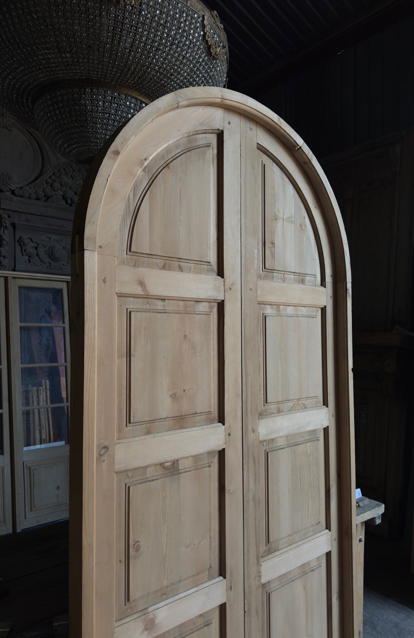 Handcrafted 8 Panel Arched Double Doors - 48x96 - L520