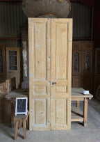 3 Panel Antique Solid French Doors - 37x97 K334