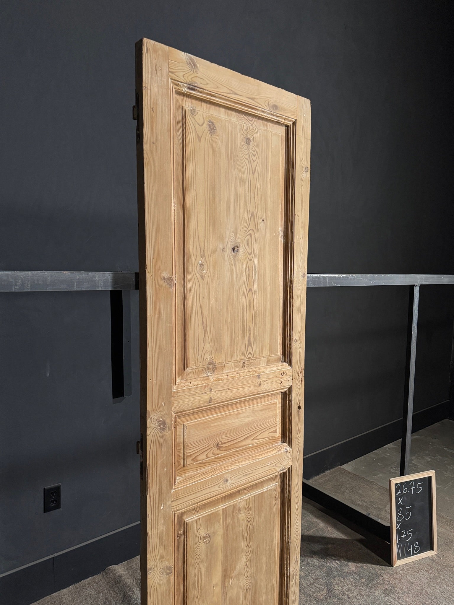 Antique 3 Panel Solid Single Door - 26.75x85 - N148
