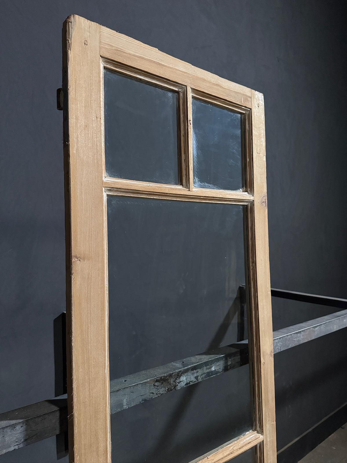 Antique Raised Panel Glass Pantry Door - 24x90 - N776