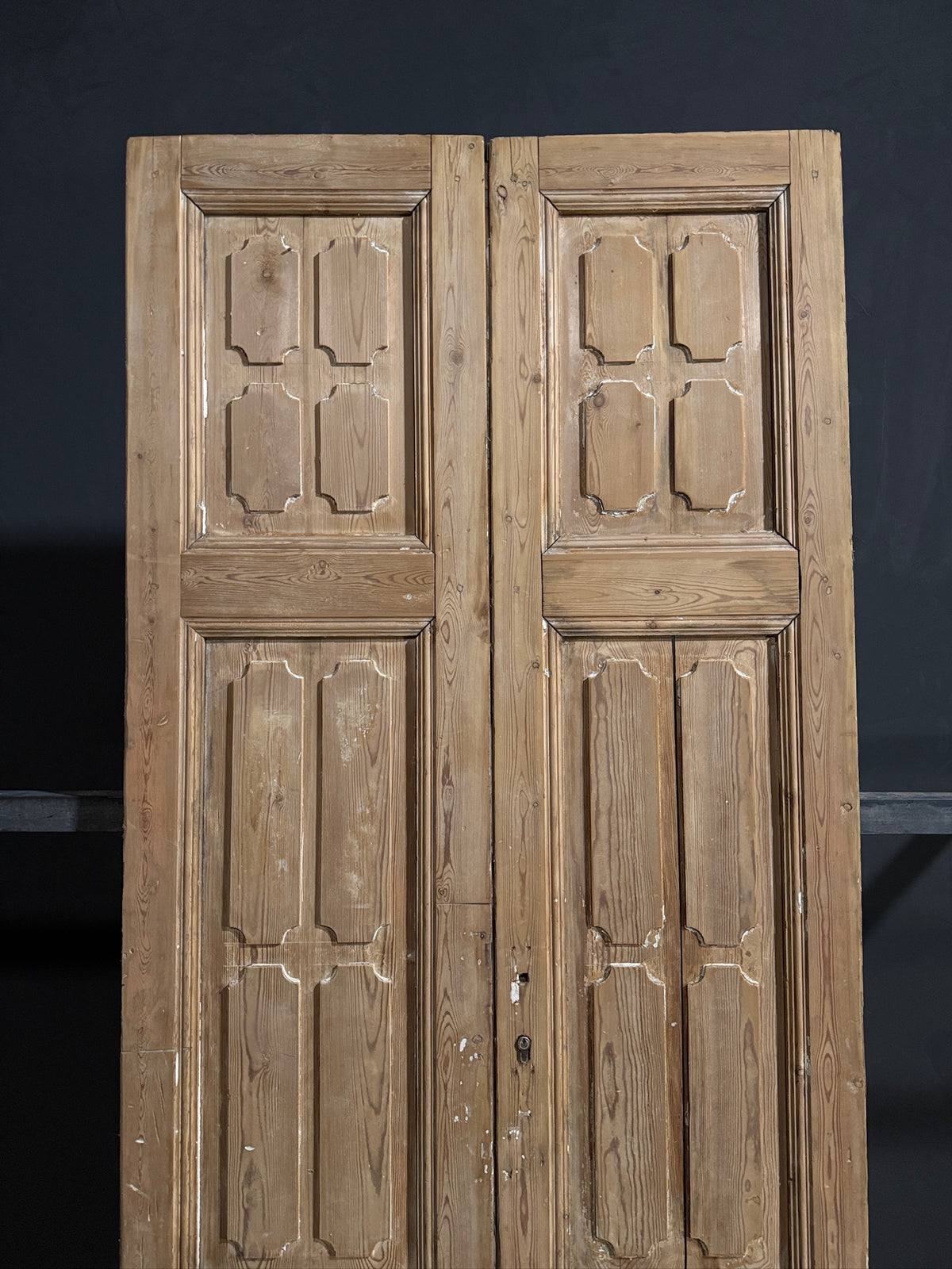 Antique 3 Panel Solid Double Doors - 39.5x97 - N691